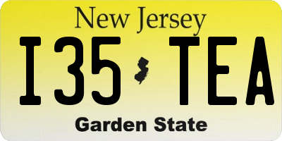 NJ license plate I35TEA