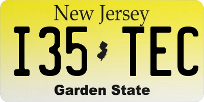 NJ license plate I35TEC