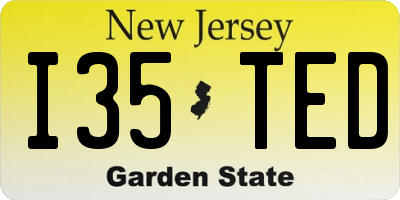 NJ license plate I35TED