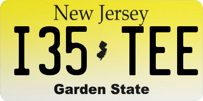 NJ license plate I35TEE