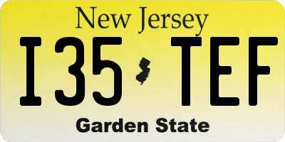 NJ license plate I35TEF