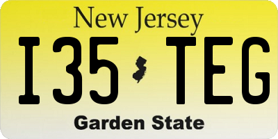 NJ license plate I35TEG