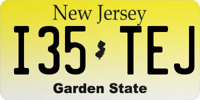 NJ license plate I35TEJ