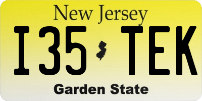 NJ license plate I35TEK