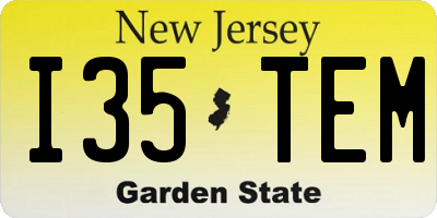 NJ license plate I35TEM