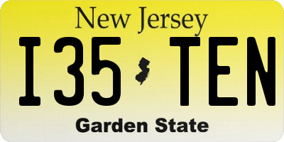 NJ license plate I35TEN
