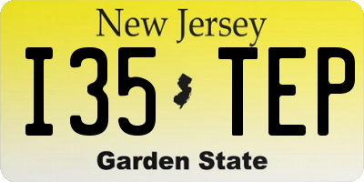 NJ license plate I35TEP