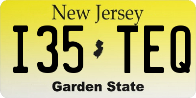 NJ license plate I35TEQ