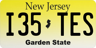 NJ license plate I35TES