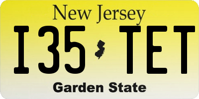NJ license plate I35TET