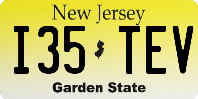 NJ license plate I35TEV