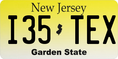 NJ license plate I35TEX