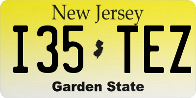NJ license plate I35TEZ
