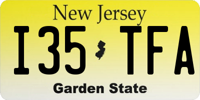 NJ license plate I35TFA