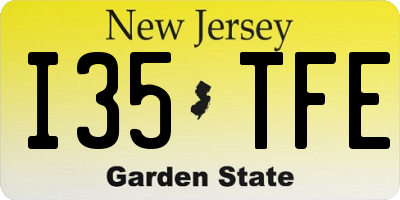 NJ license plate I35TFE