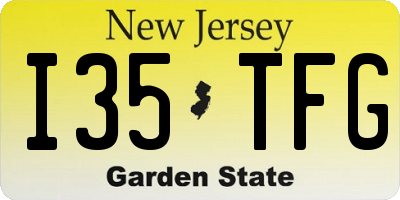 NJ license plate I35TFG