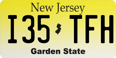 NJ license plate I35TFH