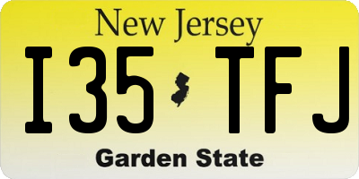 NJ license plate I35TFJ