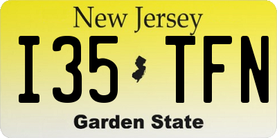 NJ license plate I35TFN