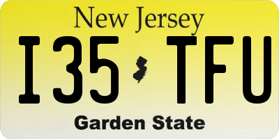 NJ license plate I35TFU