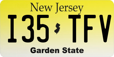 NJ license plate I35TFV