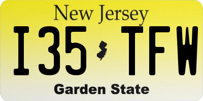 NJ license plate I35TFW