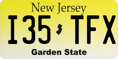 NJ license plate I35TFX