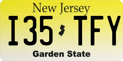 NJ license plate I35TFY