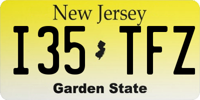 NJ license plate I35TFZ