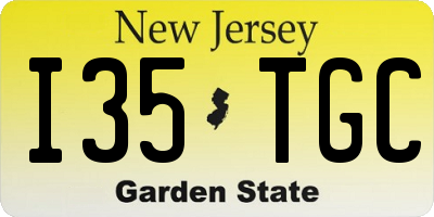 NJ license plate I35TGC