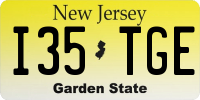 NJ license plate I35TGE