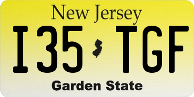 NJ license plate I35TGF