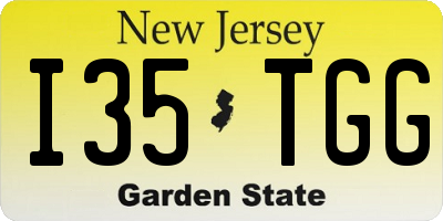 NJ license plate I35TGG