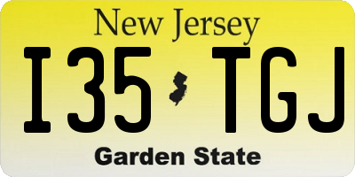 NJ license plate I35TGJ