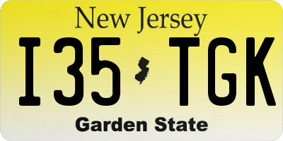 NJ license plate I35TGK