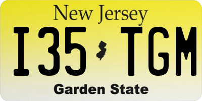 NJ license plate I35TGM