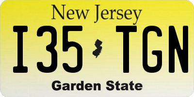 NJ license plate I35TGN