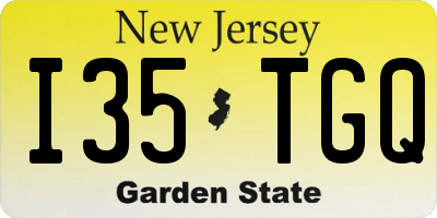 NJ license plate I35TGQ