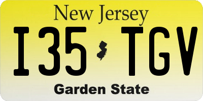 NJ license plate I35TGV