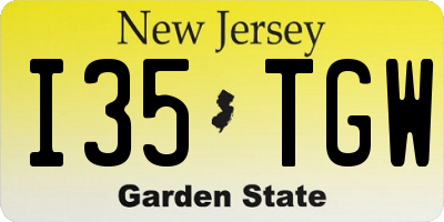 NJ license plate I35TGW