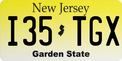 NJ license plate I35TGX