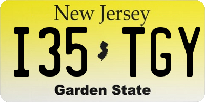 NJ license plate I35TGY