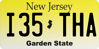 NJ license plate I35THA