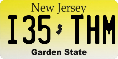NJ license plate I35THM