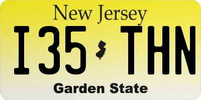 NJ license plate I35THN