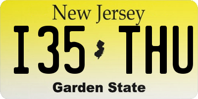 NJ license plate I35THU