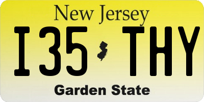 NJ license plate I35THY