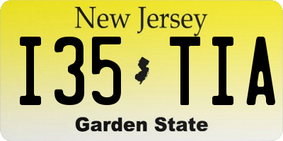 NJ license plate I35TIA
