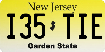 NJ license plate I35TIE
