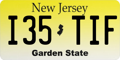 NJ license plate I35TIF